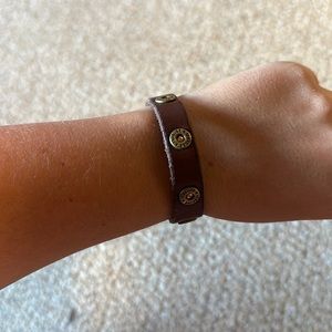 Leather shotgun shell bracelet